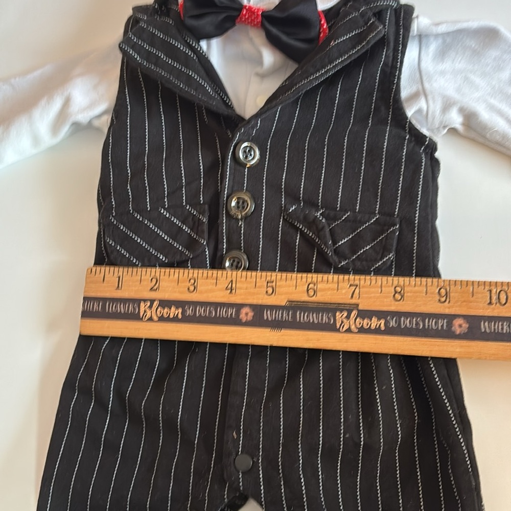 Baby Tux Baby Pinstripes Set 3-6 Month outfit Black and White Baby Tuxedo - Picture 14 of 16